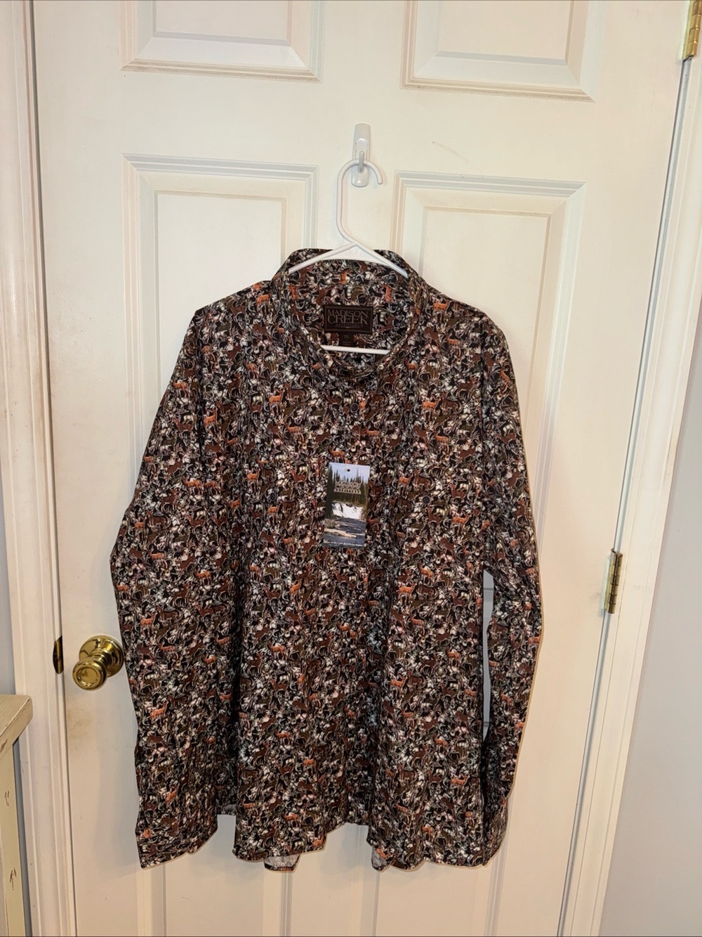 Madison Creek Outfitters Deer Wildlife  Button Up Shirt 2XL Long Sleeve NWT